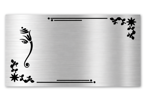 Silver Floral Harmony Name Plate