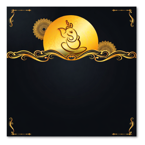 Royal Ganesha Square Acrylic Name Plate